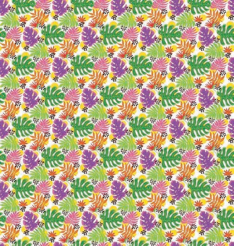 Digital Multicolour Tropical Leaves Print Fabrics