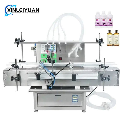 Chemical Small Scale Glass Bottle Diaphragm Pump Liquid Automatic Milk Vial Filling Machine 4 Nozzles