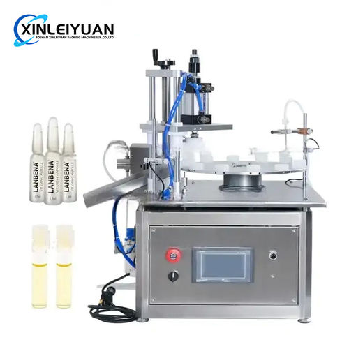 Magnetic Pump Reagent Tube Plastic Ampoule Small Bottle Rotary Liquid Filling And Cap Pressing Machine