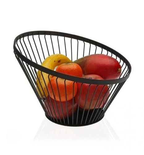 Black Color Round Shape Melamine Fruit Basket 