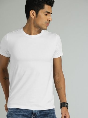 Men White Cotton T Shirts
