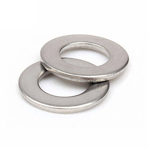 Silver Round Shape Stainless Steel Plain Washer