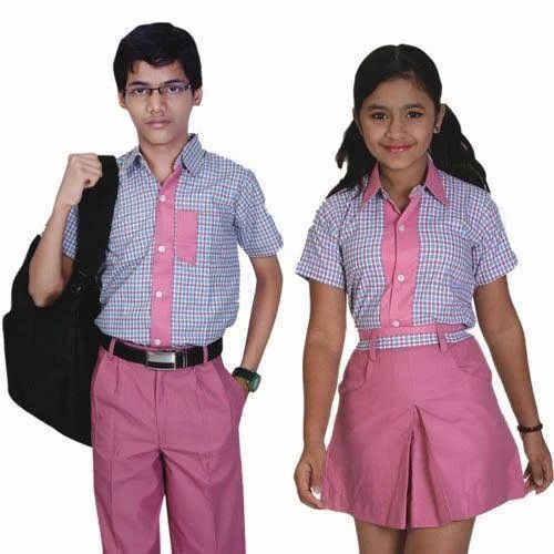 Daily Wear Breathable Regular Fit Short Sleeves Printed Cotton School Uniform for Unisex