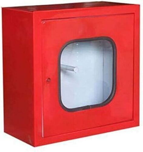 Fire Hose Box - Metal, Square Shape, Red Color | Durable Protection For Firefighting Equipment Against Environmental Damage