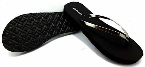 Ladies Shining EVA Rubber Flat Slipper 