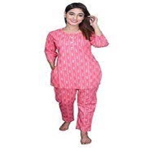 Comfortable And Washable Casual Wear Cotton Ladies Kurti With Palazzo