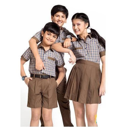 Daily Wear Breathable Regular Fit Short Sleeves Printed Cotton School Uniform for Unisex