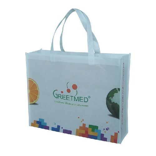 White Color Printed Pattern Shopping Bags