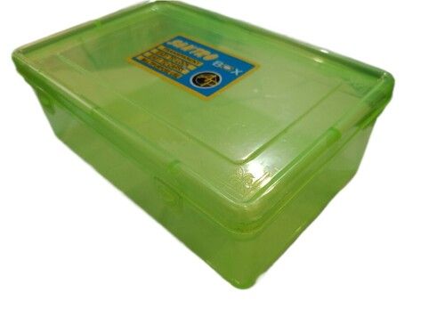 Green Color Rectangular Shape Plastic Storage Boxes