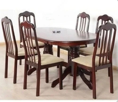 6 Seater Wooden Dining Table Set