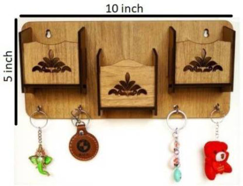 10x5 Inches Wall Mounted Wooden Key Holder