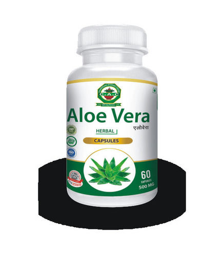 500 mg Aloe Vera Capsules, 60 Capsules Packed In Bottle