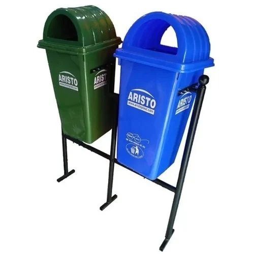 80 Liter Waste Bins Dome Lid With Stand