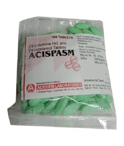 Acispasm Dicyclomine HCL Paracetamol Tablets