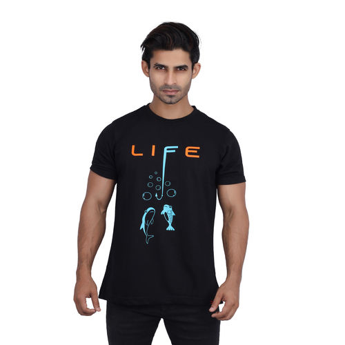 Mens Printed Round Neck Casual T Shirt