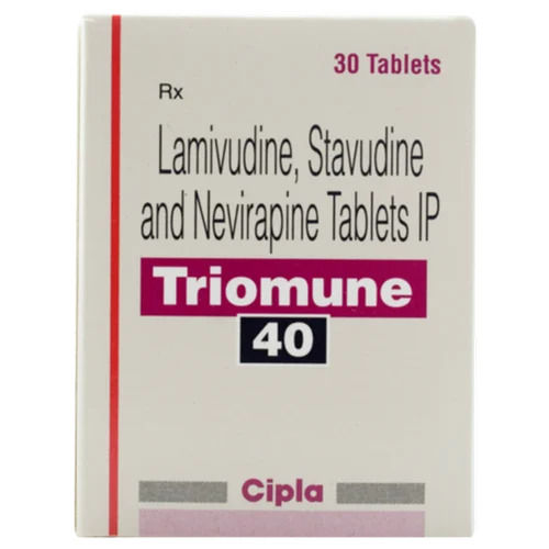 Lamivudine Stavudine and Nevirapine Tablets IP 40mg, Pack of 30 Tablets