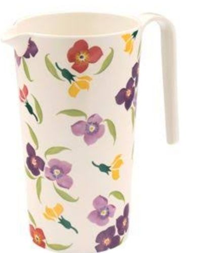 White Color Printed Pattern Plastic Water Jug