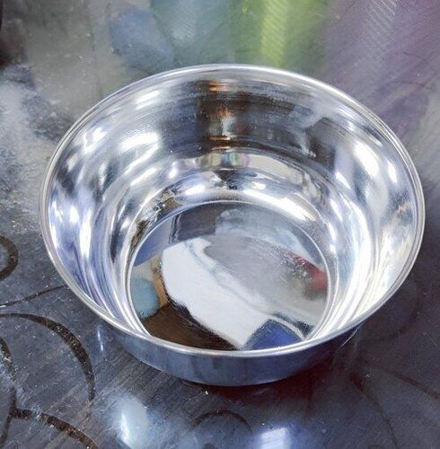 Silver Round Stainless Steel Serving Bowl