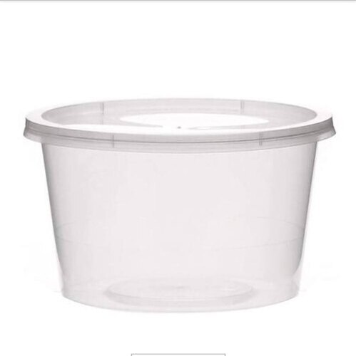 Disposable Plastic Container 1000ml Flat - Other Material, Round Shape, White, Black, Transparent | Convenient Food Storage, Secure Freshness, Efficient Preservation Solution