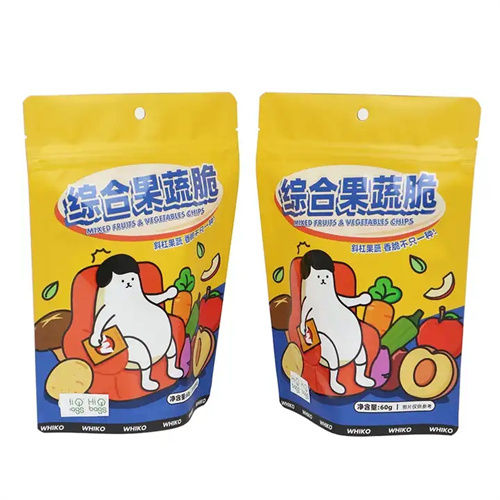 Custom Printed Logo Mixed Dried Vegetable Chips Snacks Plastic Stand Up Packaging Bags