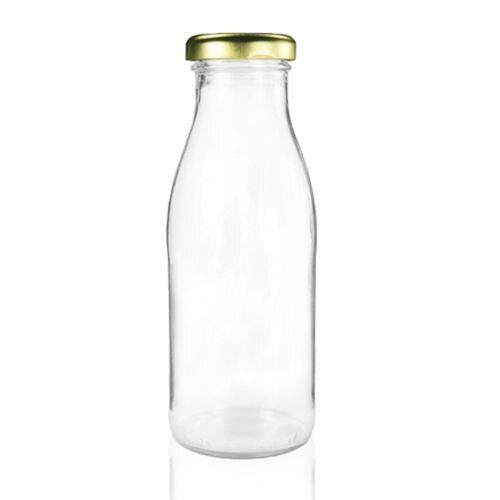 Transparent Leak Proof Glass Milk Bottle 300ml with Sealable Lids