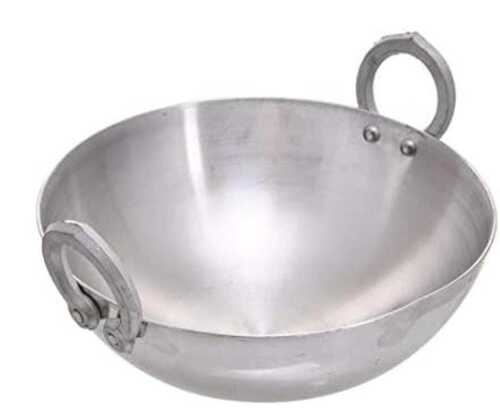 Lightweight Glossy Finish Corrosion Resistant Stainless Steel Silver Kadai For Cooking