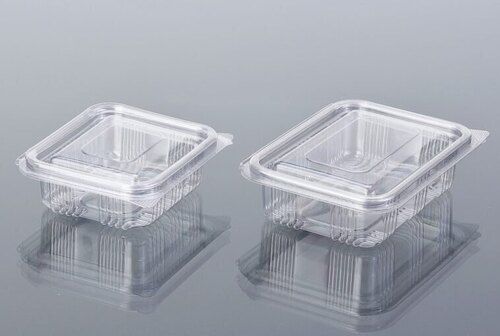 Transparent SD Rectangle CC PET Container 150cc