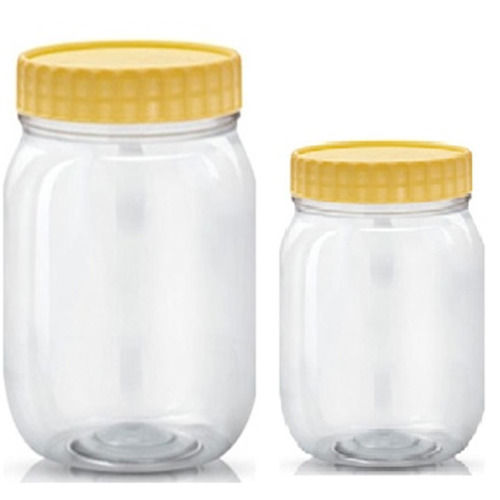 Lightweight Leak Resistant Transparent PET Plastic Empty Jars with Screw Cap