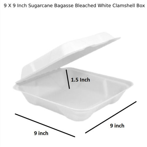 Bagasse Surbhi Clam Burger 9x9 Boxes