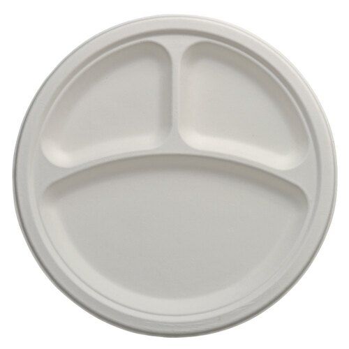 Disposable Bagasse Partition Plates 10 Inches