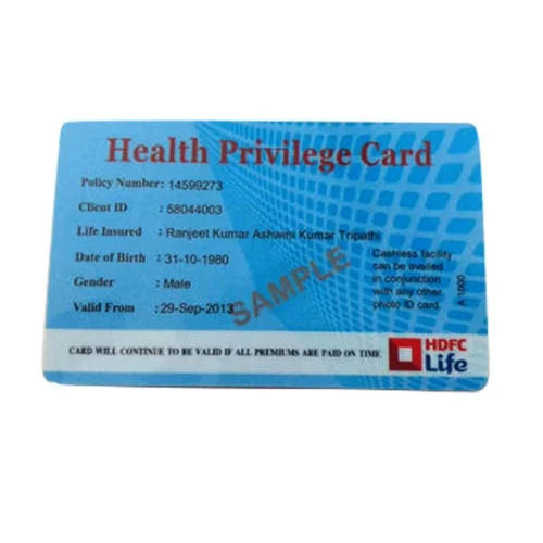 Blue Color Printed Pattern Medical Privilege Card