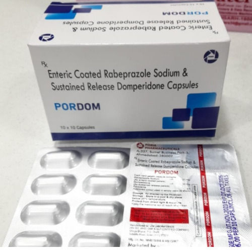 PORDOM Capsules Rabeprazole Dompedridone Capsules 10x10 Capasules Pack