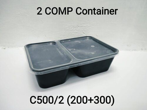 Light Weight GLEN 500ML 2 Compartment Disposable Food Boxes