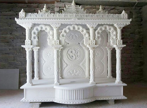 Makrana white marble carved temple