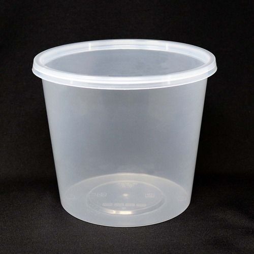 Damati 50 Oz Disposable Plastic Round Containers with Lid