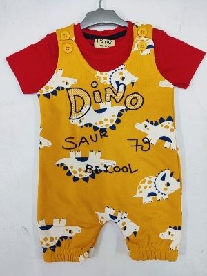 Kids Printed Cotton Dungaree Set