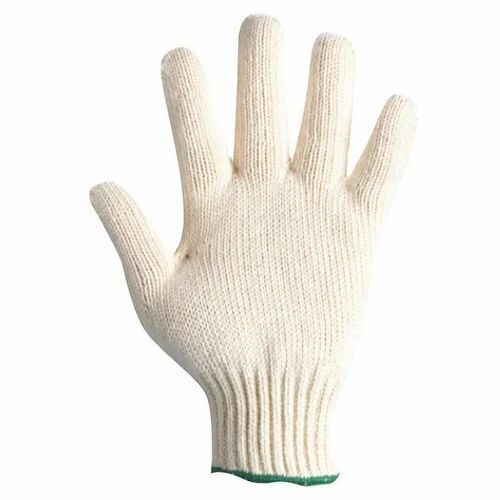 White Color Plain Pattern Pure Cotton Gloves