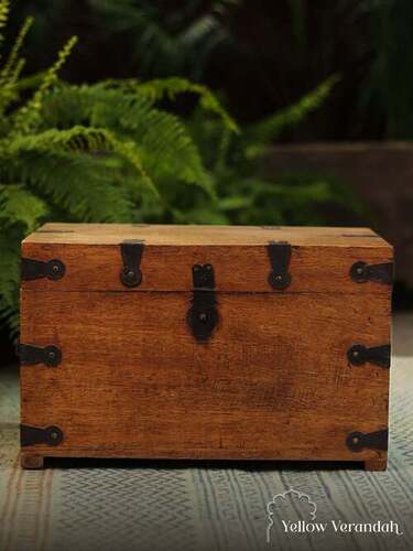 Brown Color Rectangular Antique Wooden Box