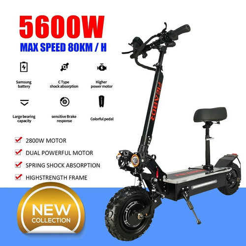 Electric Scooter Adult Dual Motor 11inch Off Road Tires Fast Speed 60v 5600w NEW