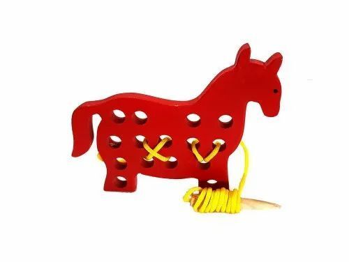 Red Color Plastic Horse Sewing Toys For Kids