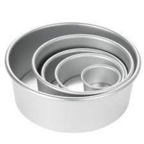 Silver Color Polished Finish Round Shape Cake Mould