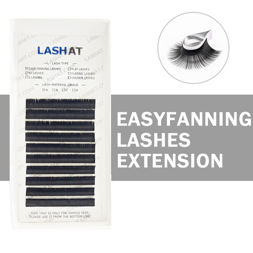 Custom korean pbt easy fanning velvet false eyelashes eyelash extensions 0.03 classic lashes silk eyelash