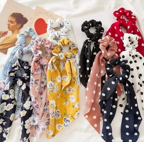 print scarf scrunchies rubber band