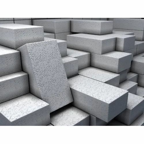 Grey Color Rectangular Shape AAC Bricks