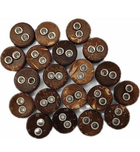 Round Shape Brown Fancy Button