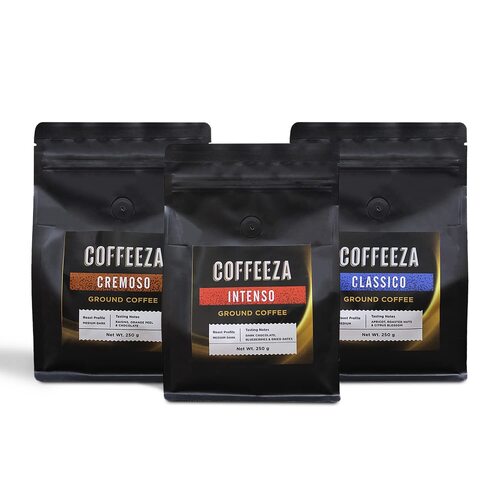 Coffeeza Variety Pack of Intenso Classico and Cremoso Ground Coffee Pack