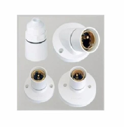 White Plastic Angle Bulb Holder For Electrical Fitting