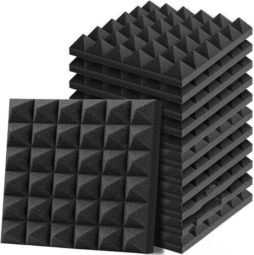 Square Shape Rigid Hardness Plain Noise-Absorbing Black Acoustic Foam