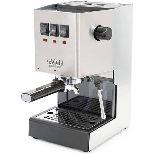 Gaggia Classic Evo Pro Espresso Machine - Stainless Steel, Grey | 9-Bar Extraction, Commercial Steam Wand, 58 mm Portafilter, LCD Display