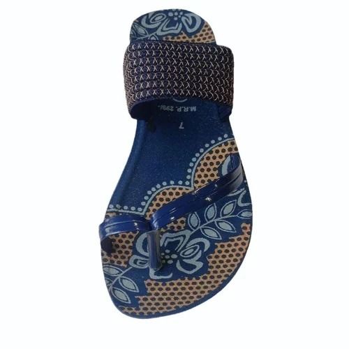 Daily Wear Lightweight Slip Resistant Outsole Ladies Fancy PU Flat Slipper